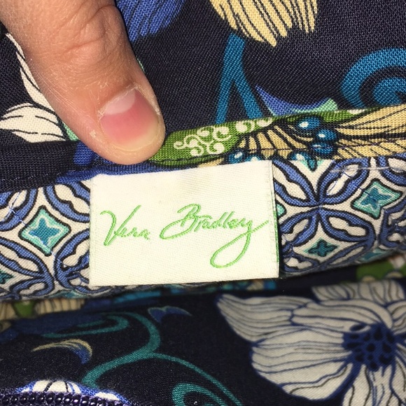 Vera Bradley Blue Green Floral Shoulder Bag Large Mod Floral Blue - Picture 5 of 7